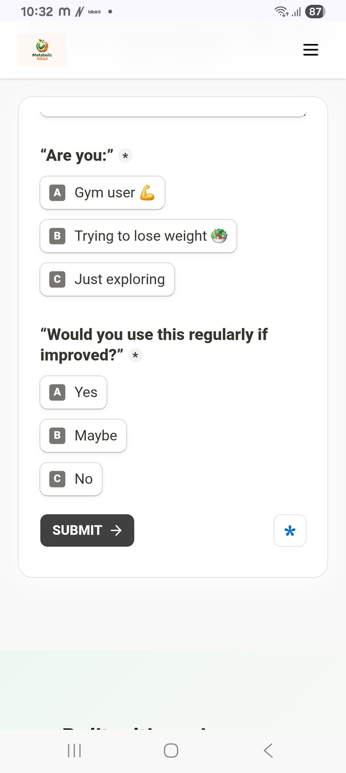 Feedback form preview